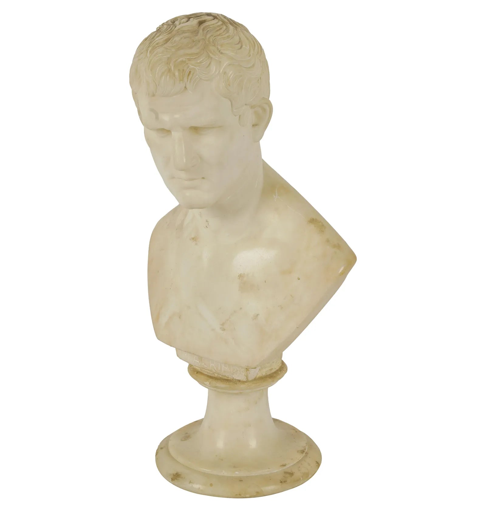 AW11-017: Late 19th Century Carved Marble Bust of Marcus Vipsanius Agrippa