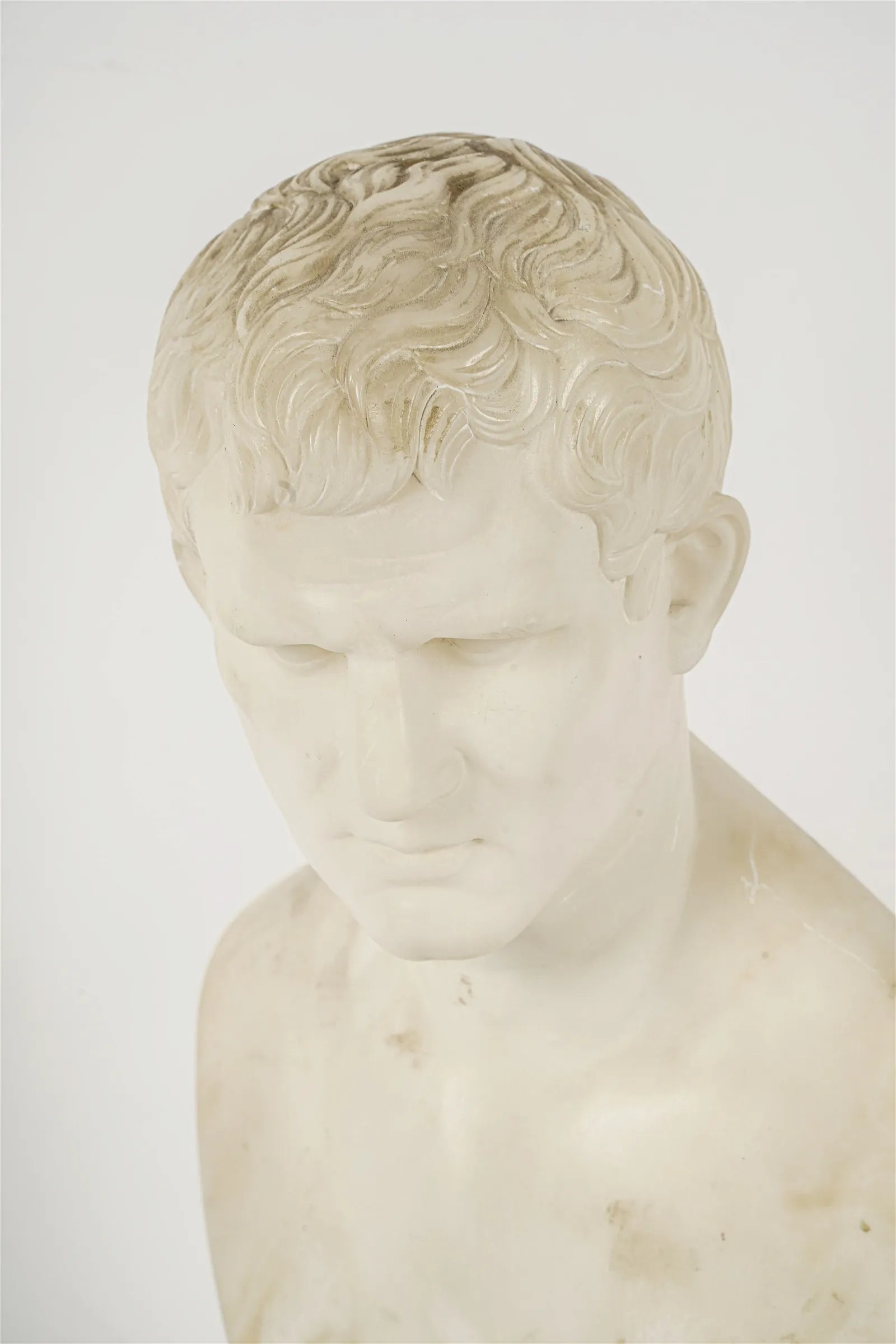 AW11-017: Late 19th Century Carved Marble Bust of Marcus Vipsanius Agrippa