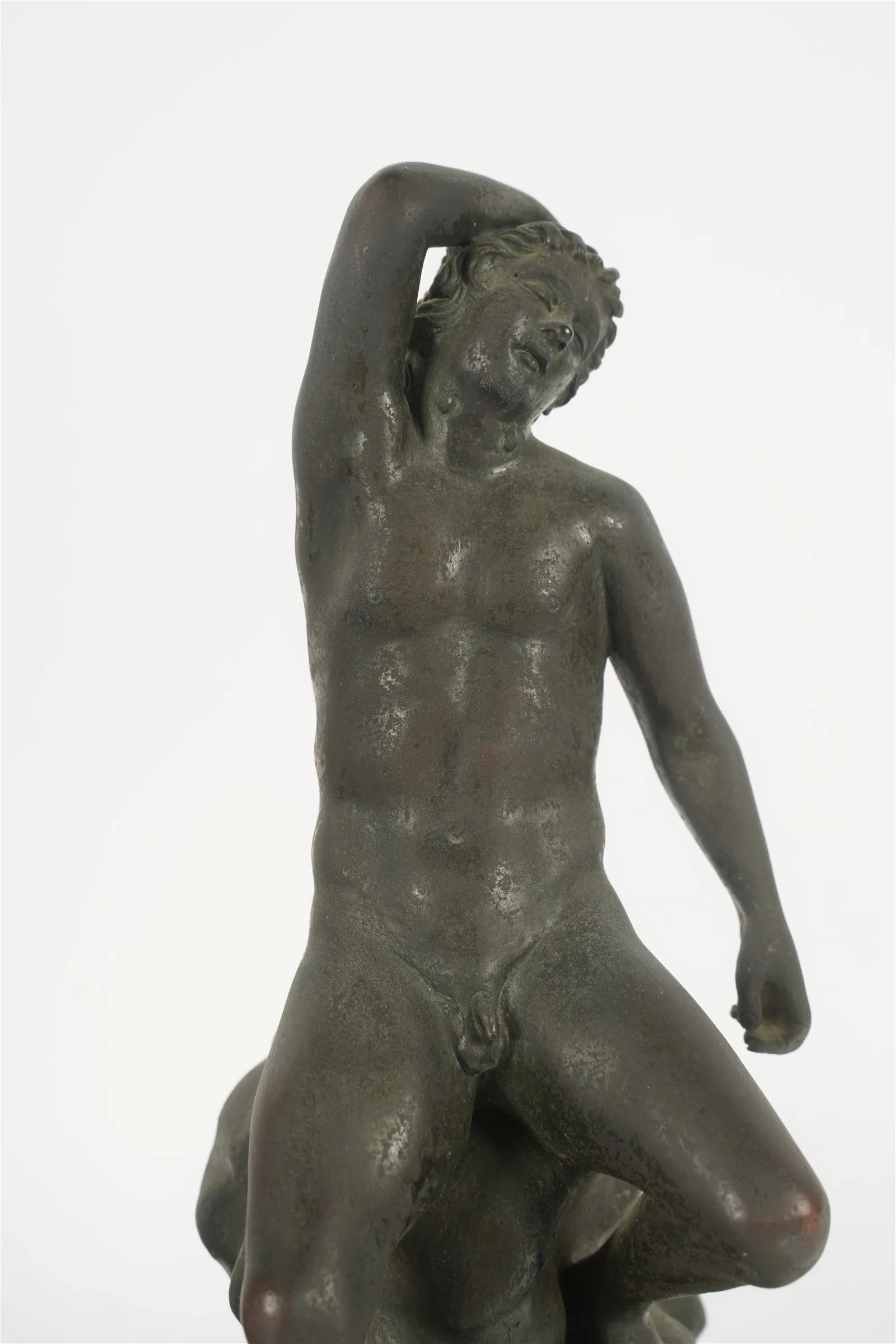 AW11-022: Late 19th Century Grand Tour Patinated Bronze Figure of Sleeping Faun After Antiquity From Villa of the Papyri, Herculaum National Archaeological Museum, Napoli