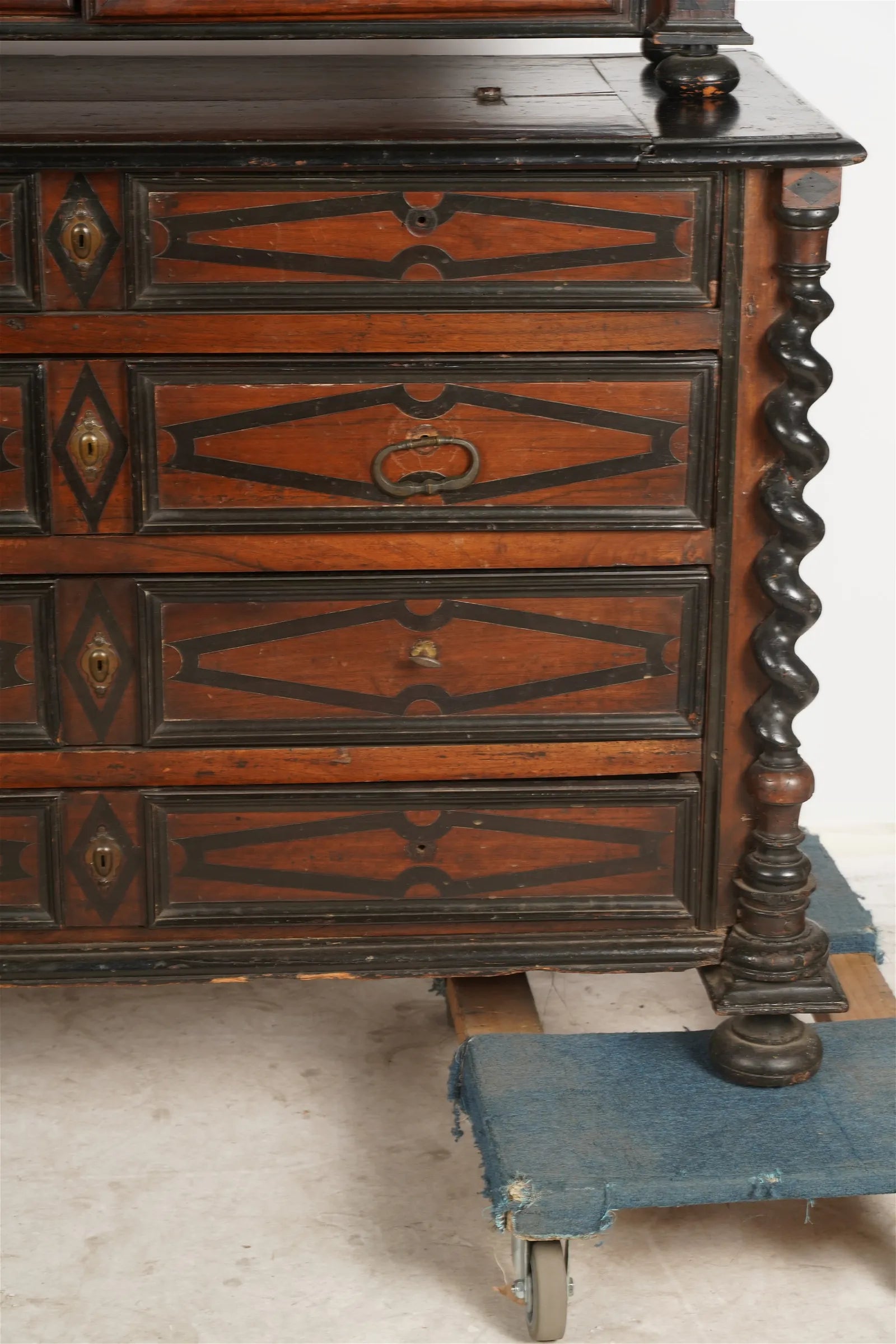 AF3-009: Antique 17th Century French  Louis XIII Walnut Buffet a Deux Corps