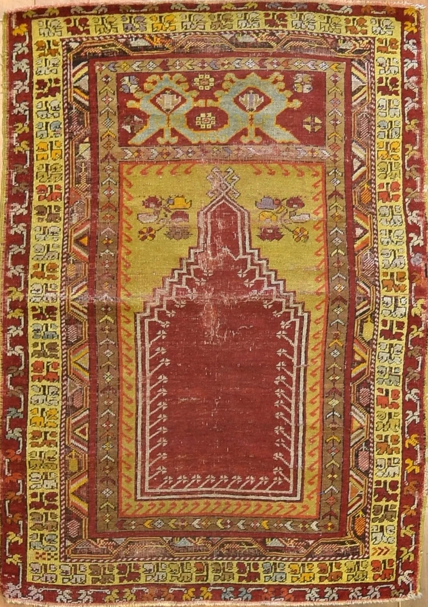 OR7-005: Antique Early 20th Century Turkish Oushak Throw Rug