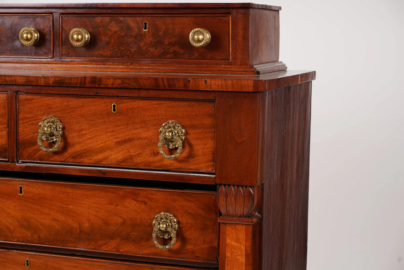 AF4-011: Antique American Late Classical Mahogany Chest of Drawers Circa 1840