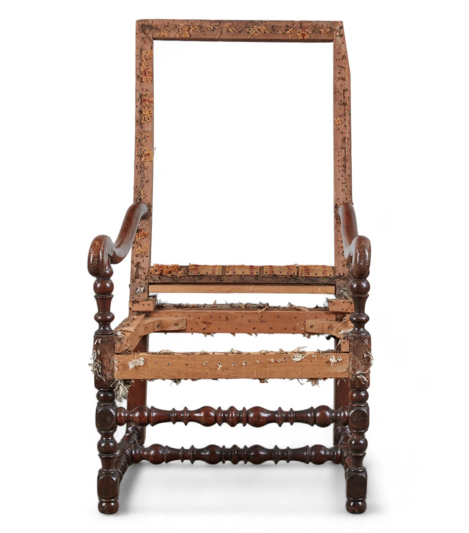 AF2-425: Antique Circa 1700's French Henry IV Walnut Armchair Frame