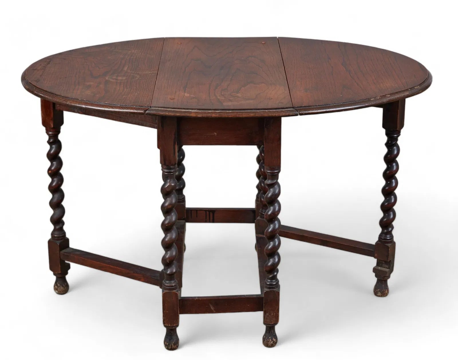 AF1-407: Antique William & Mary Oak Gate Leg Drop Leaf Table Circa 1900