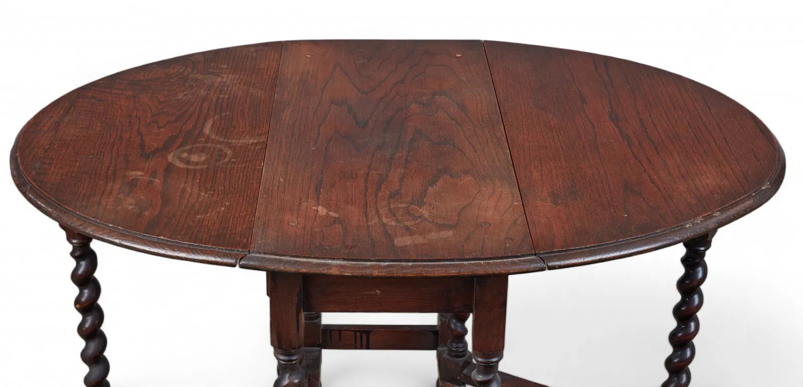 AF1-407: Antique William & Mary Oak Gate Leg Drop Leaf Table Circa 1900