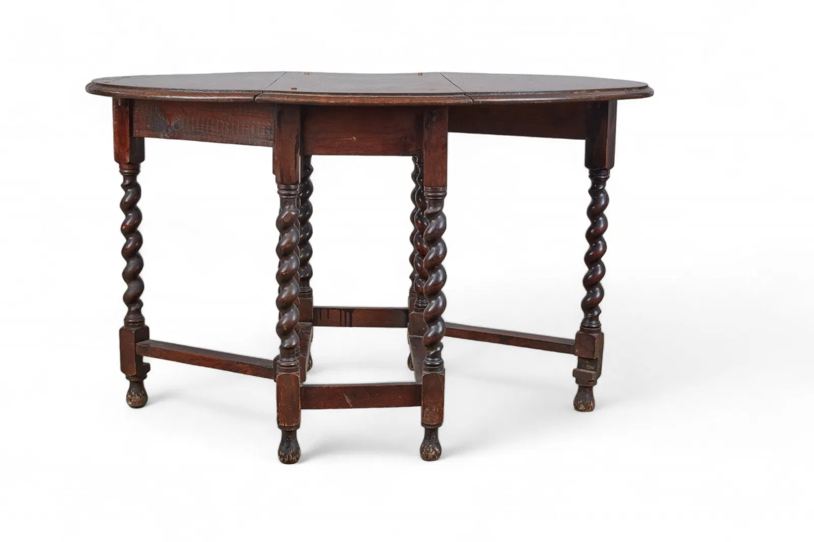 AF1-407: Antique William & Mary Oak Gate Leg Drop Leaf Table Circa 1900