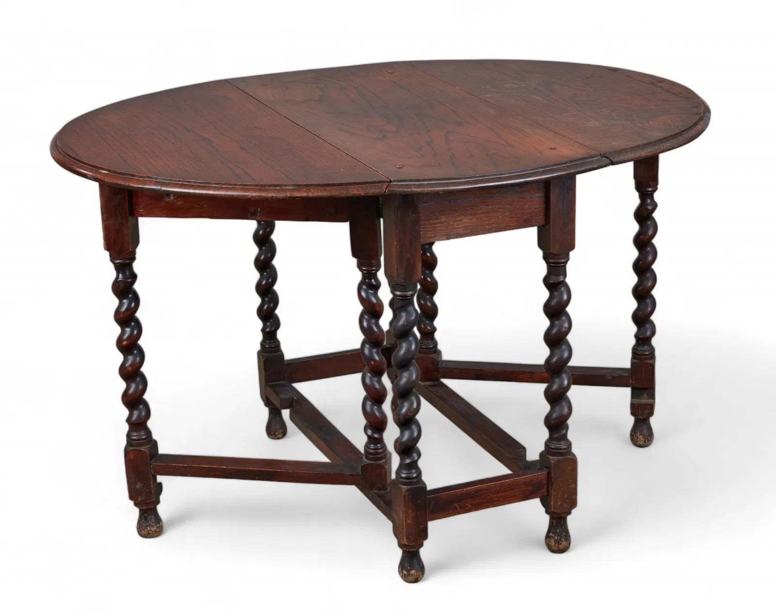 AF1-407: Antique William & Mary Oak Gate Leg Drop Leaf Table Circa 1900