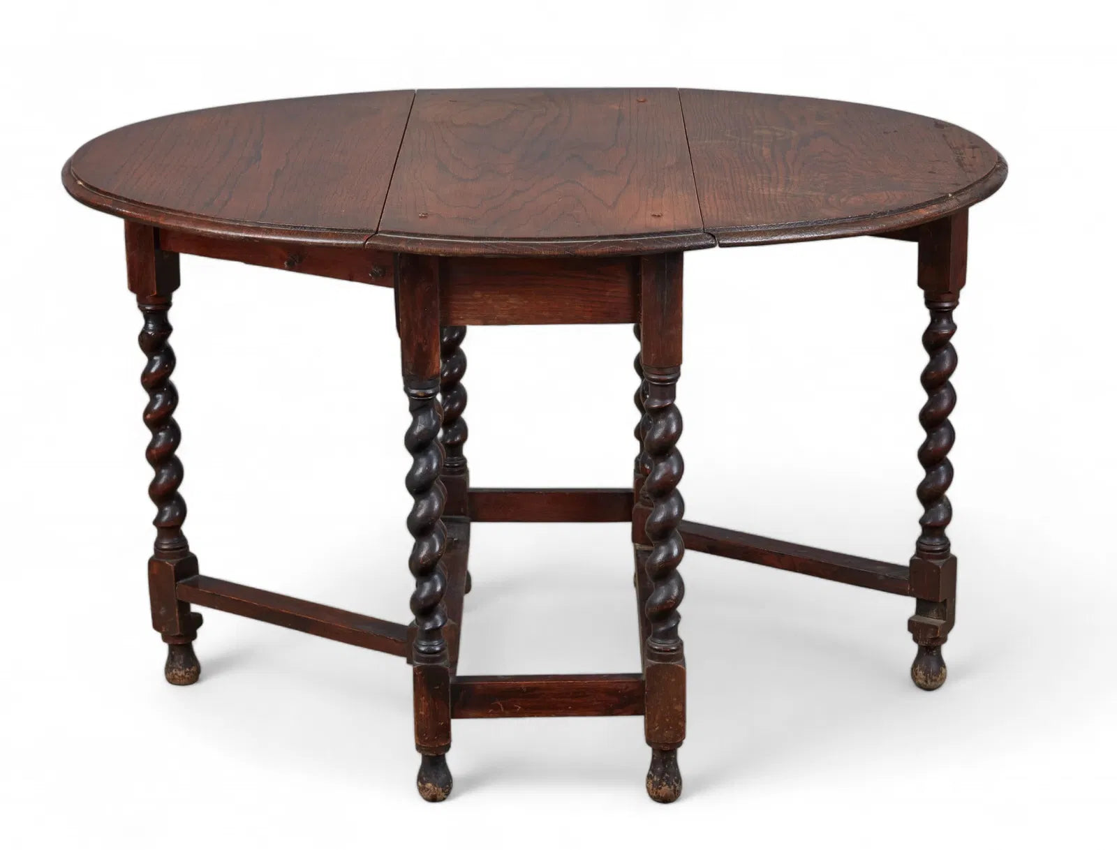 AF1-407: Antique William & Mary Oak Gate Leg Drop Leaf Table Circa 1900