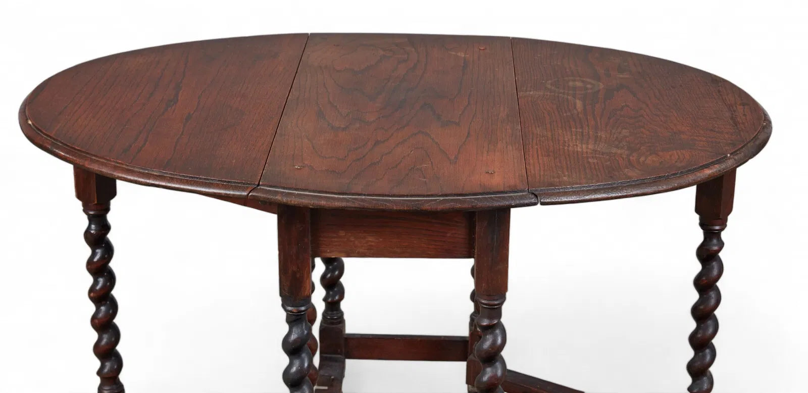 AF1-407: Antique William & Mary Oak Gate Leg Drop Leaf Table Circa 1900