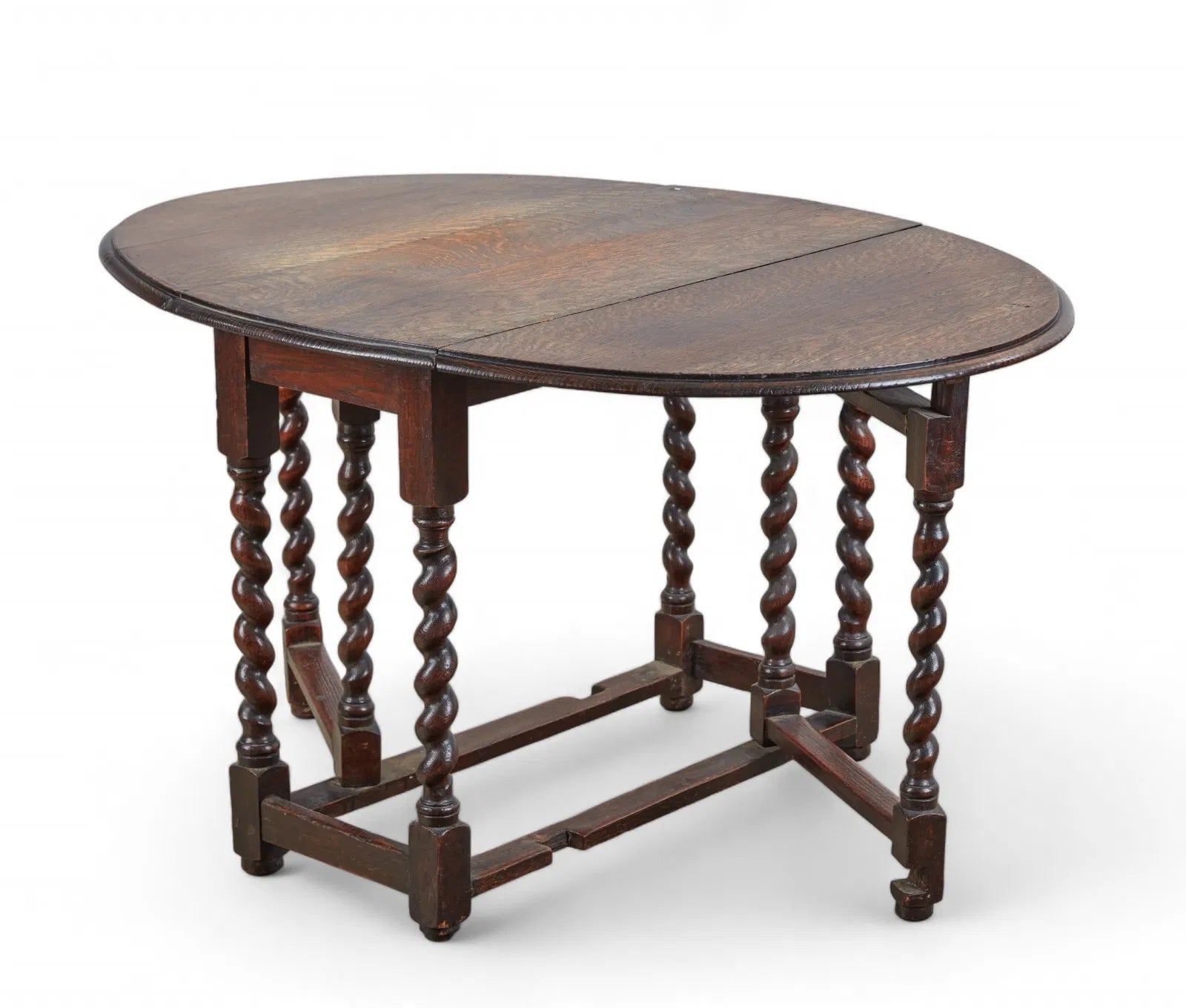 AF1-408: Antique Circa 1900 William & Mary Oak Gate Leg Drop Leaf Table