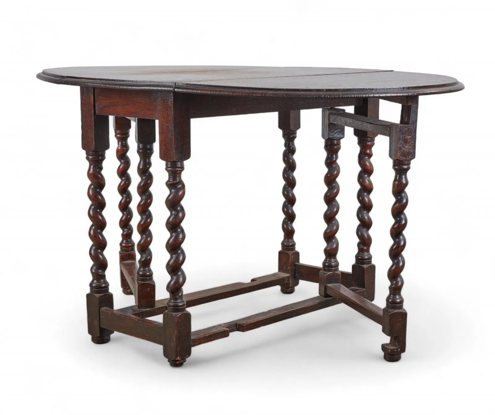 AF1-408: Antique Circa 1900 William & Mary Oak Gate Leg Drop Leaf Table