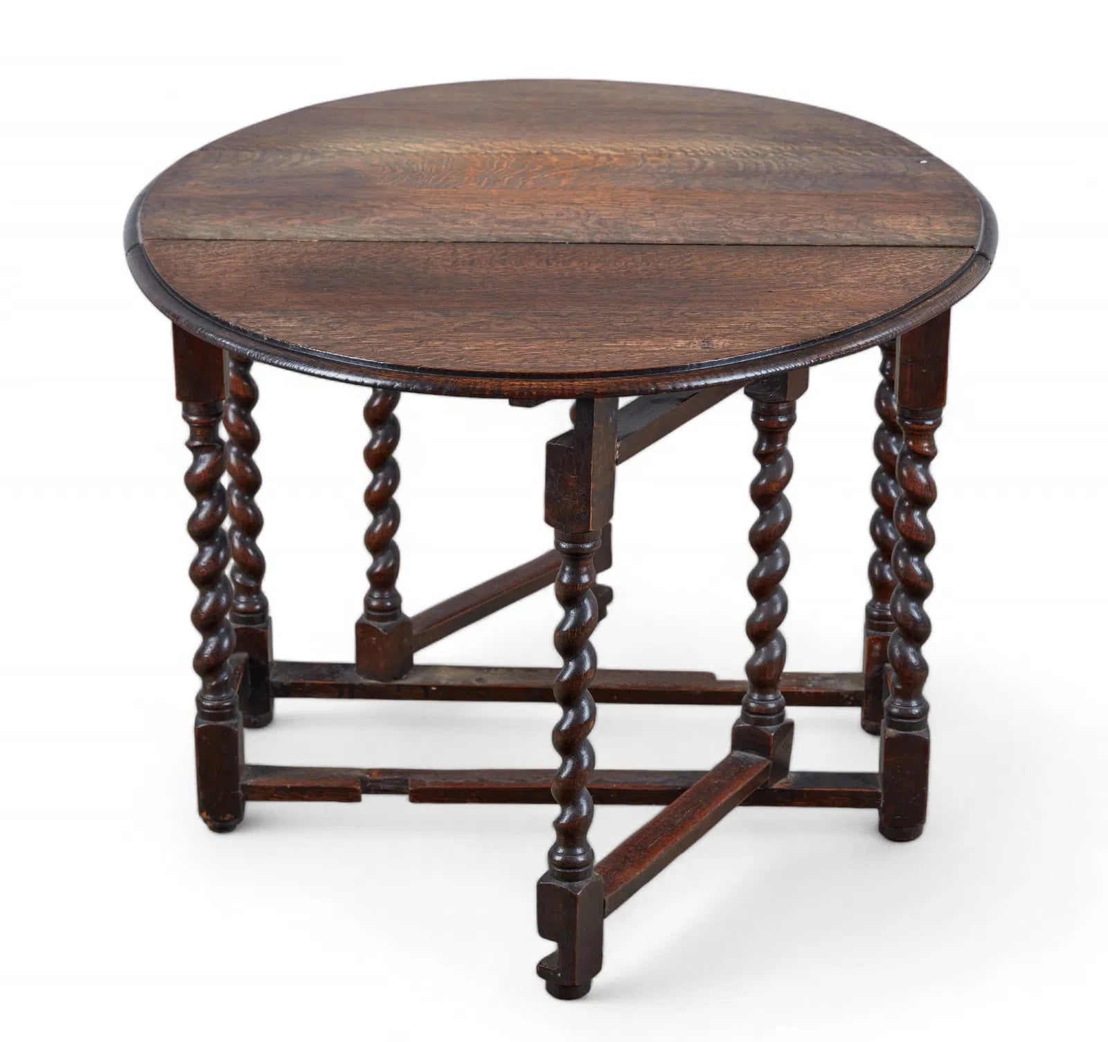 AF1-408: Antique Circa 1900 William & Mary Oak Gate Leg Drop Leaf Table