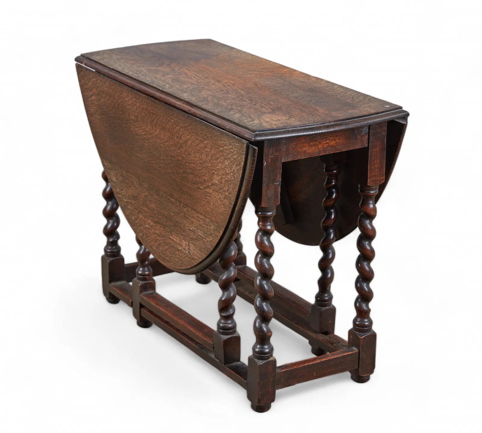 AF1-408: Antique Circa 1900 William & Mary Oak Gate Leg Drop Leaf Table