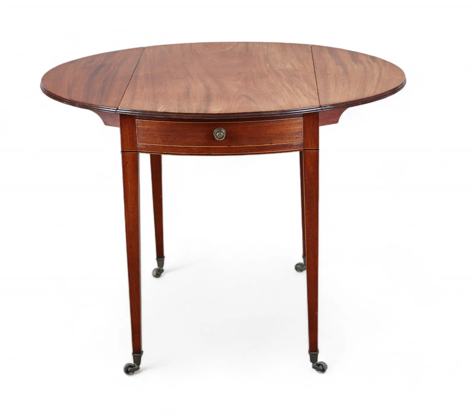 AF1-409: Late 18th Century Georgian Inlaid Mahogany Pembroke Drop Leaf Side Table