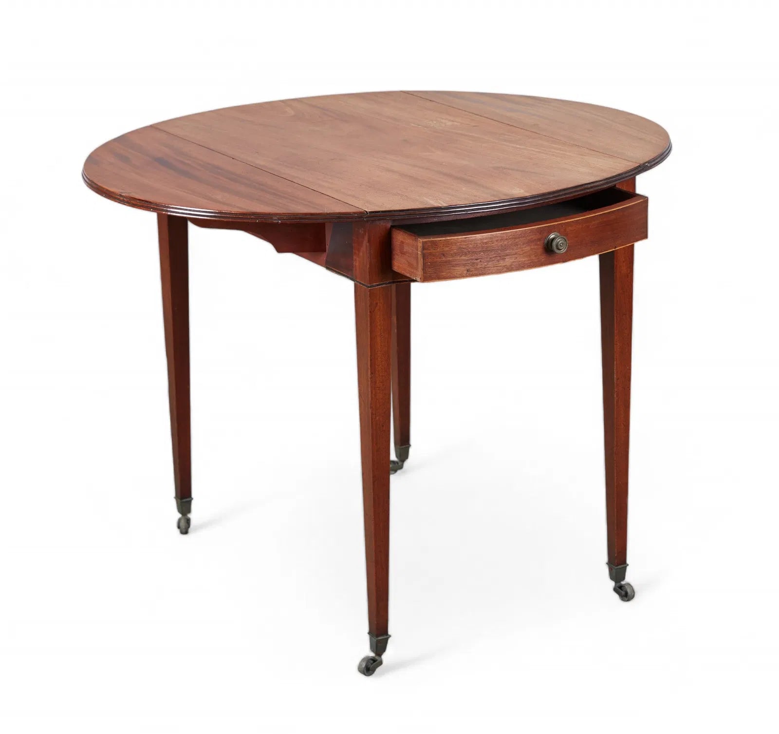 AF1-409: Late 18th Century Georgian Inlaid Mahogany Pembroke Drop Leaf Side Table