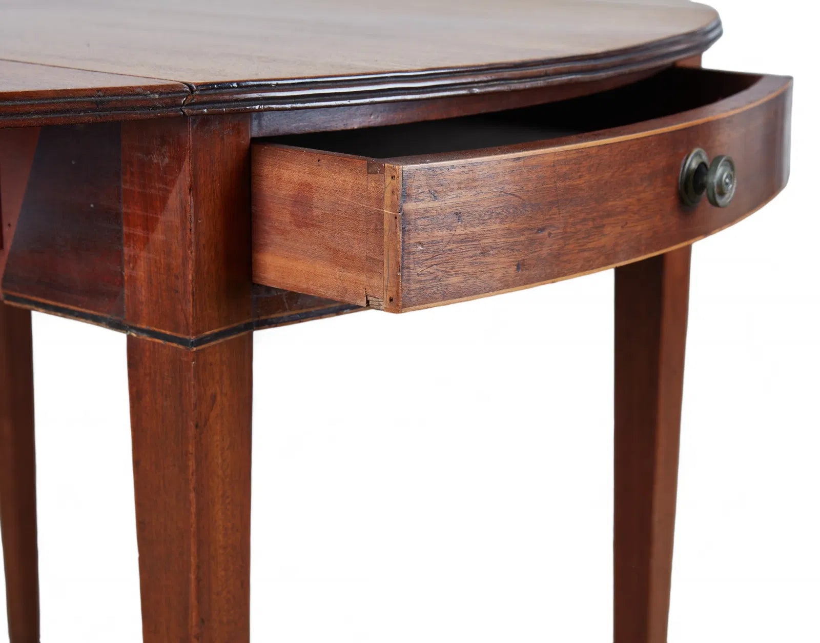 AF1-409: Late 18th Century Georgian Inlaid Mahogany Pembroke Drop Leaf Side Table