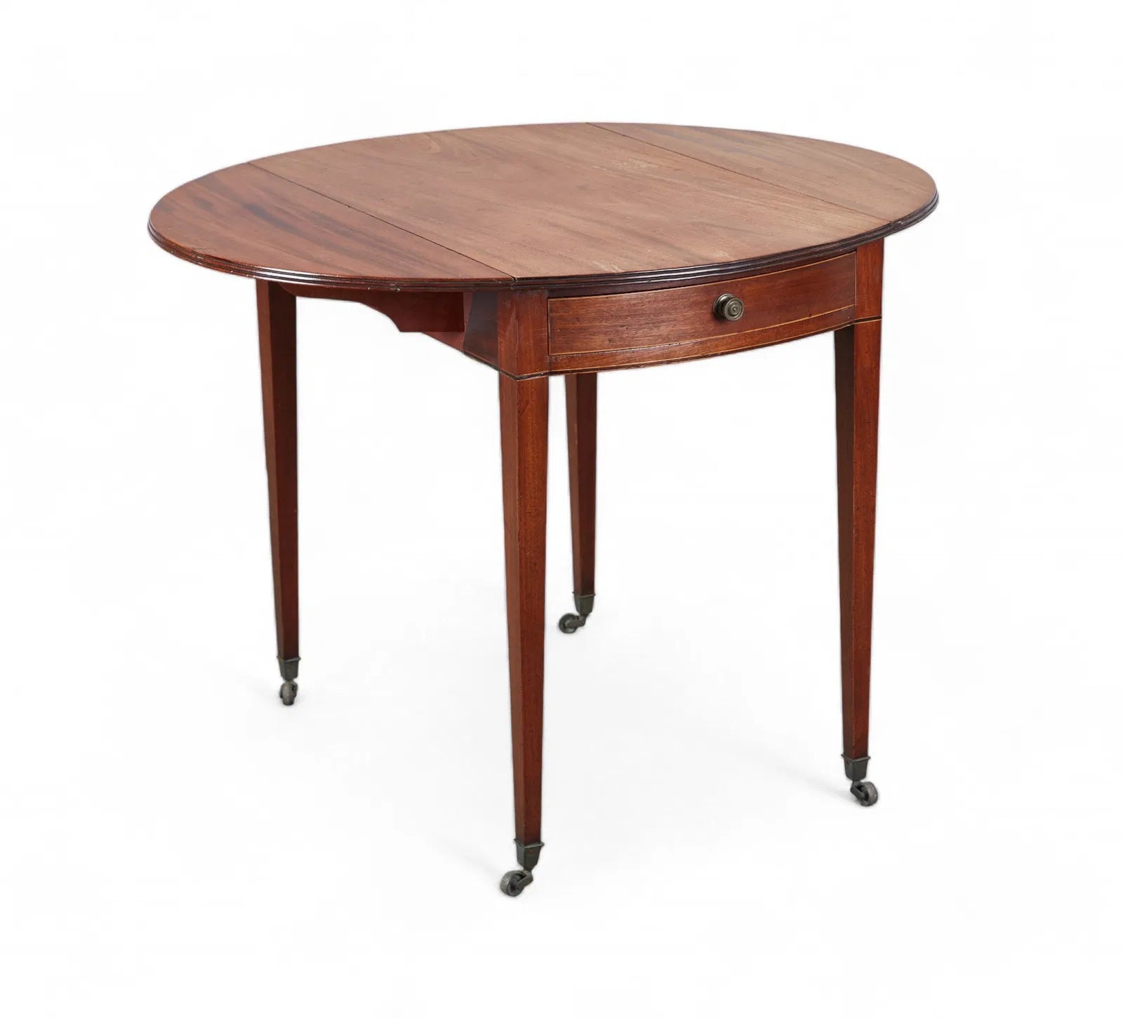 AF1-409: Late 18th Century Georgian Inlaid Mahogany Pembroke Drop Leaf Side Table