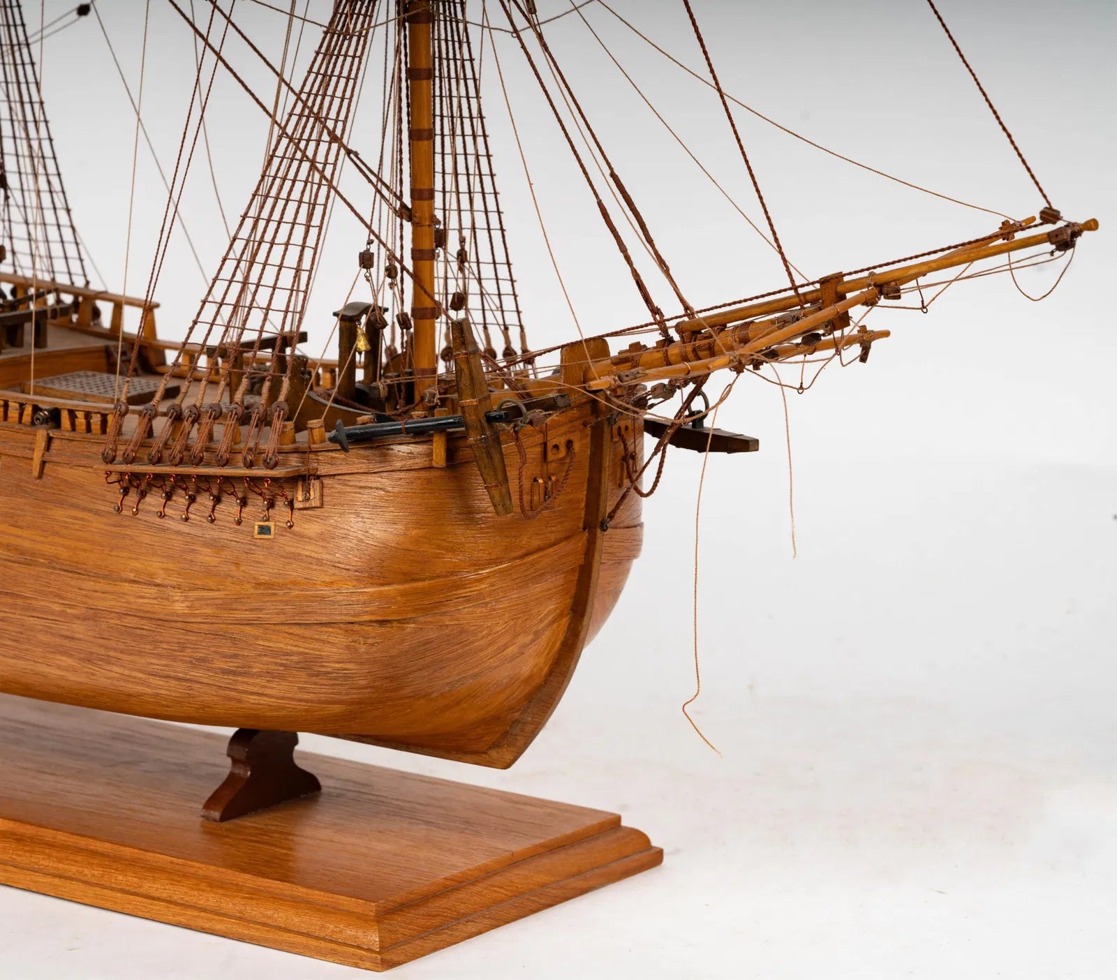 CR2-050: Hand Made Wooden Model of a Tall Sailing Ship With 3 Masts