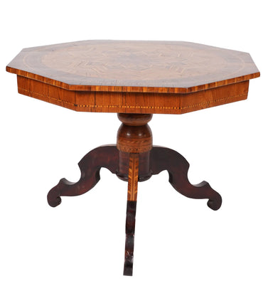 Antique Italian Marquetry Walnut Table | Work of Man