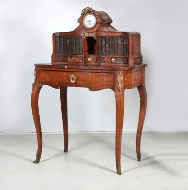 Late 19th Century French Louis XV Parquetry Inlaid Writing Desk | Work of Man