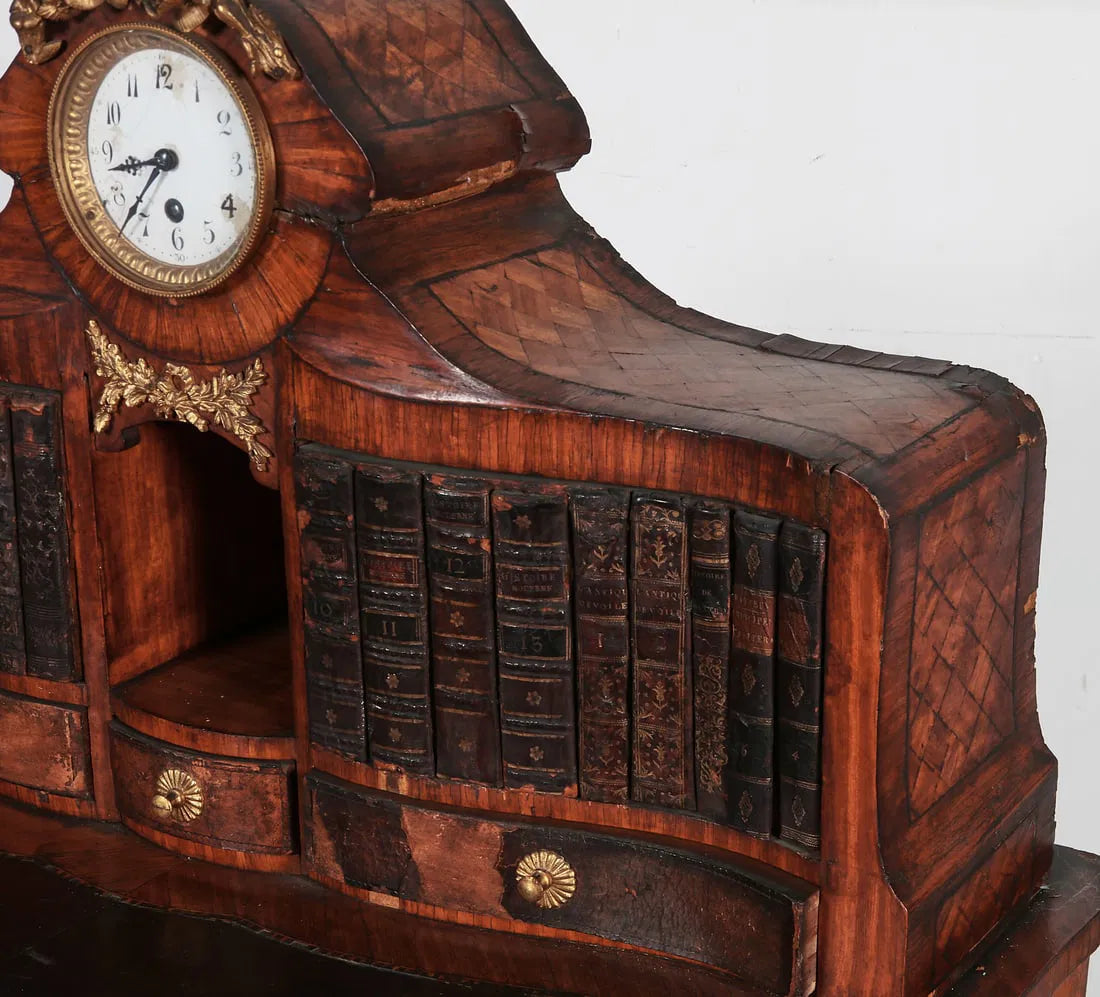 AF5-037: Late 19th Century French Louis XV Parquetry Inlaid Writing Desk