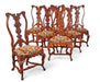 Set of 7 Portuguese Baroque Style Highly Carved Dining Chairs  | Work of Man