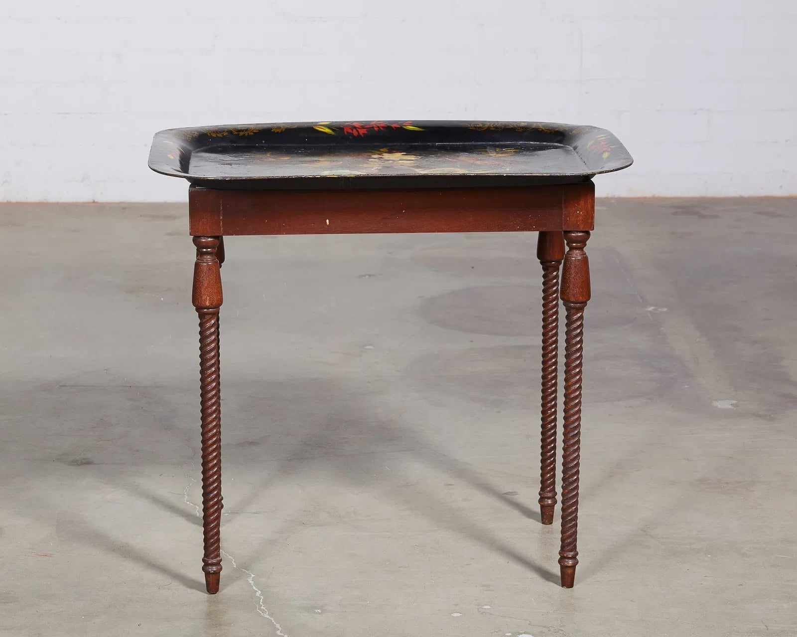 AF1-049: Antique Early 19th Century English Regency Tole Peinte Tray Table