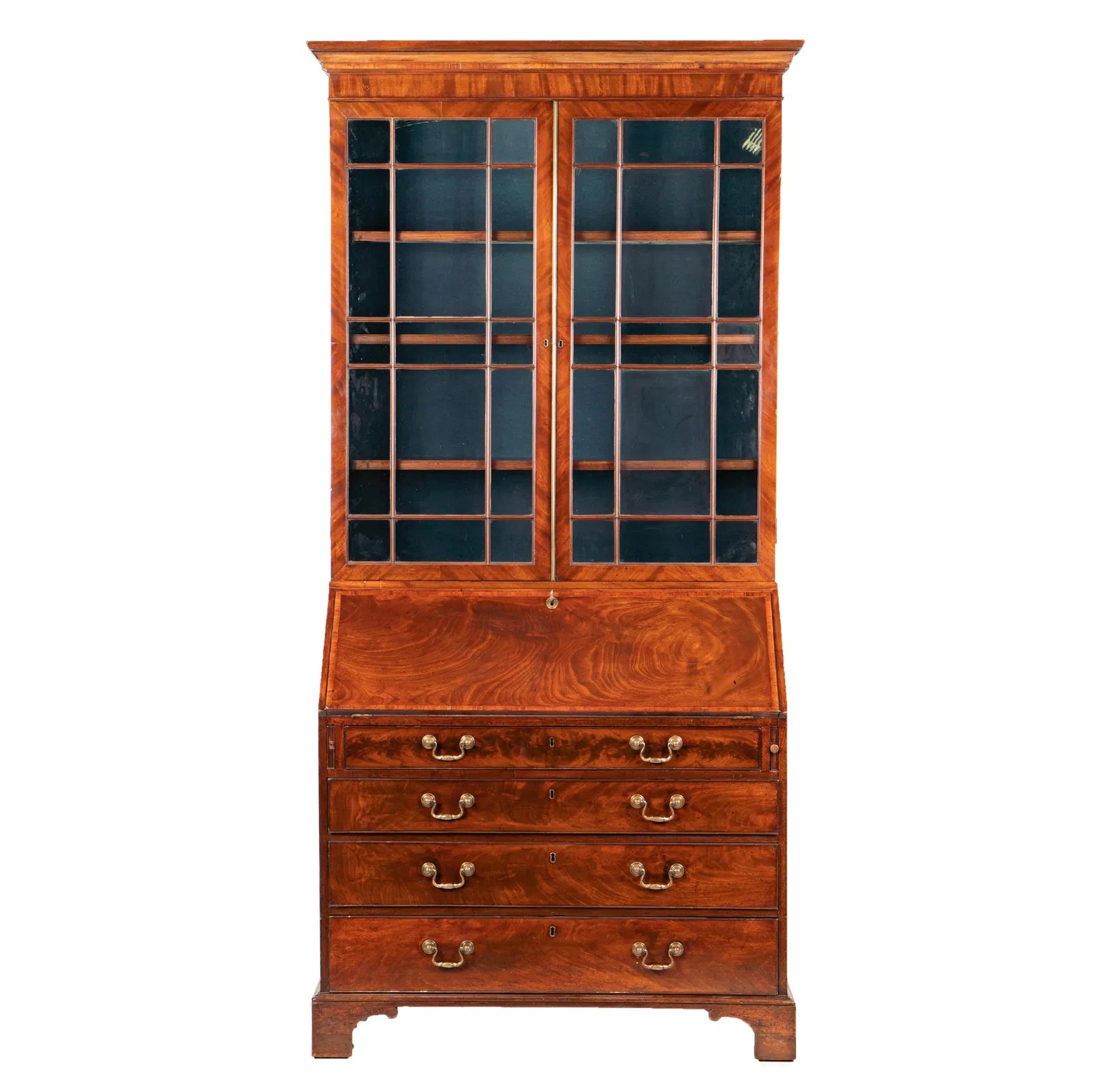 AF5-033: Late 18th Century Georgian Mahogany Bureau Bookcase