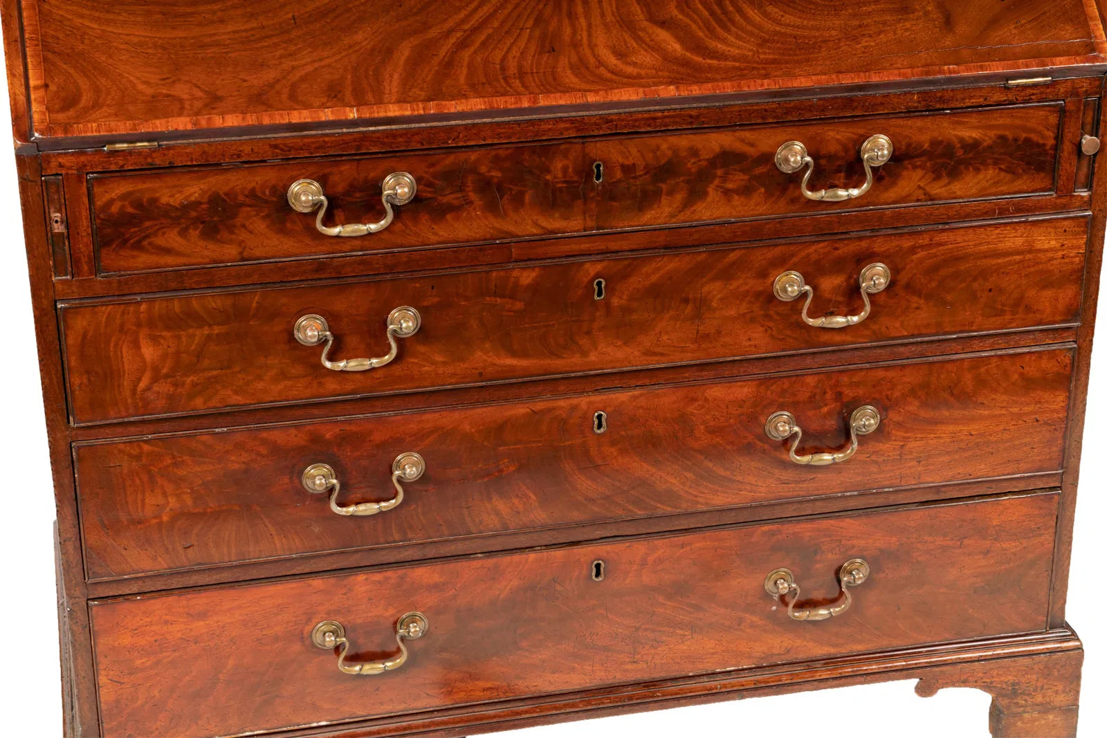 AF5-033: Late 18th Century Georgian Mahogany Bureau Bookcase