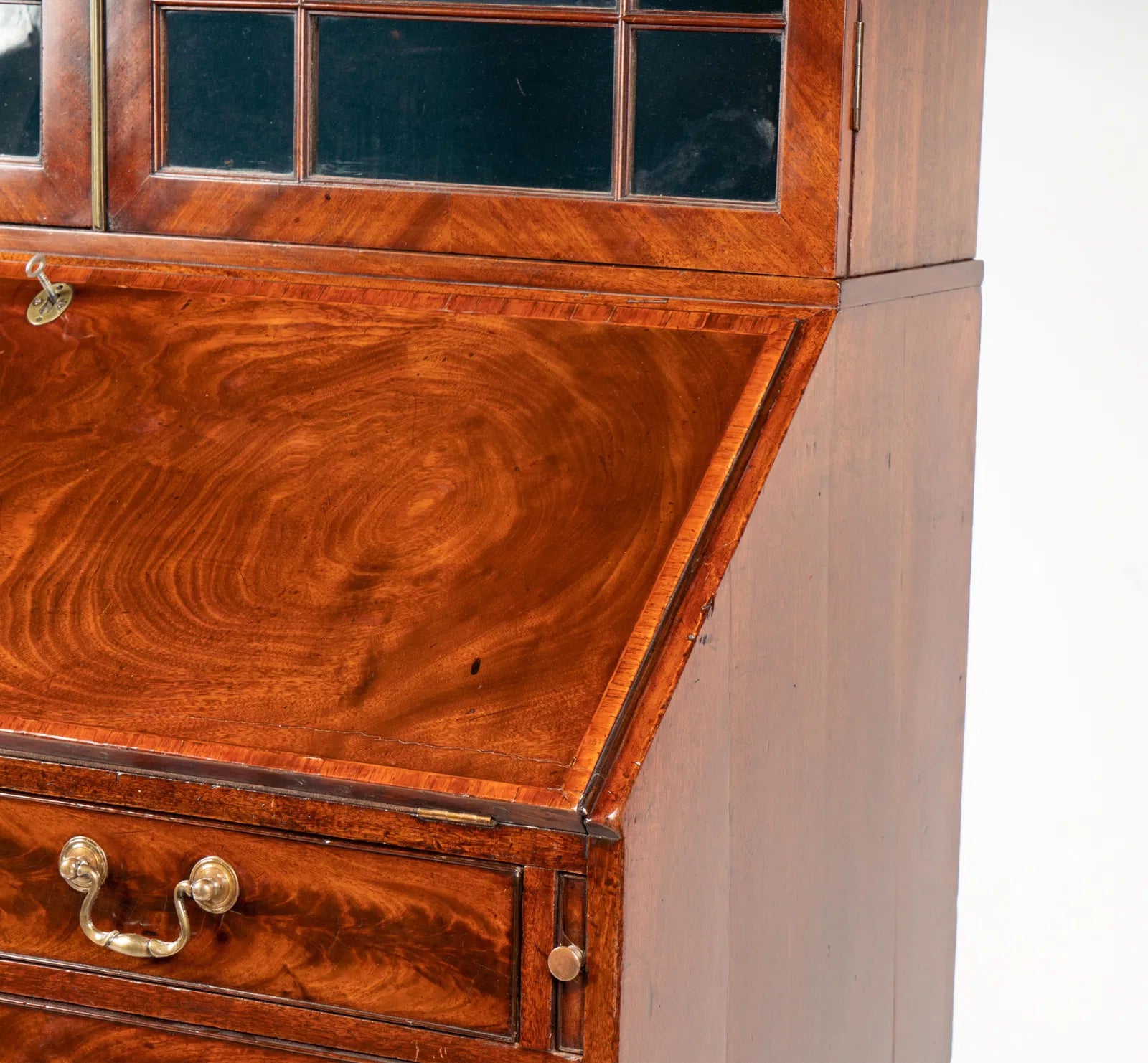 AF5-033: Late 18th Century Georgian Mahogany Bureau Bookcase