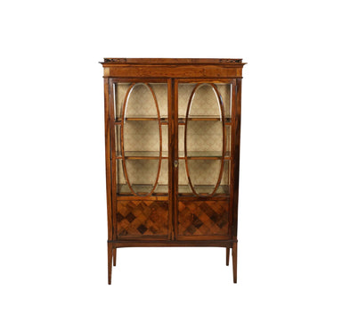 Late 19th C French Marquetry Parquetry Vitrine | Work of Man