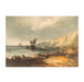 Antique Early 19th C Ships Along  Coast Oil on Canvas | Work of Man