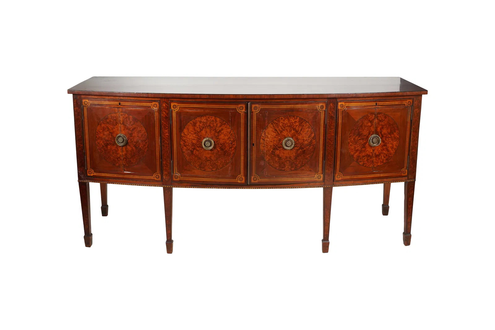  Late 18th C American Federal Hepplewhite Bowfront Mahogany Sideboard | Work of Man