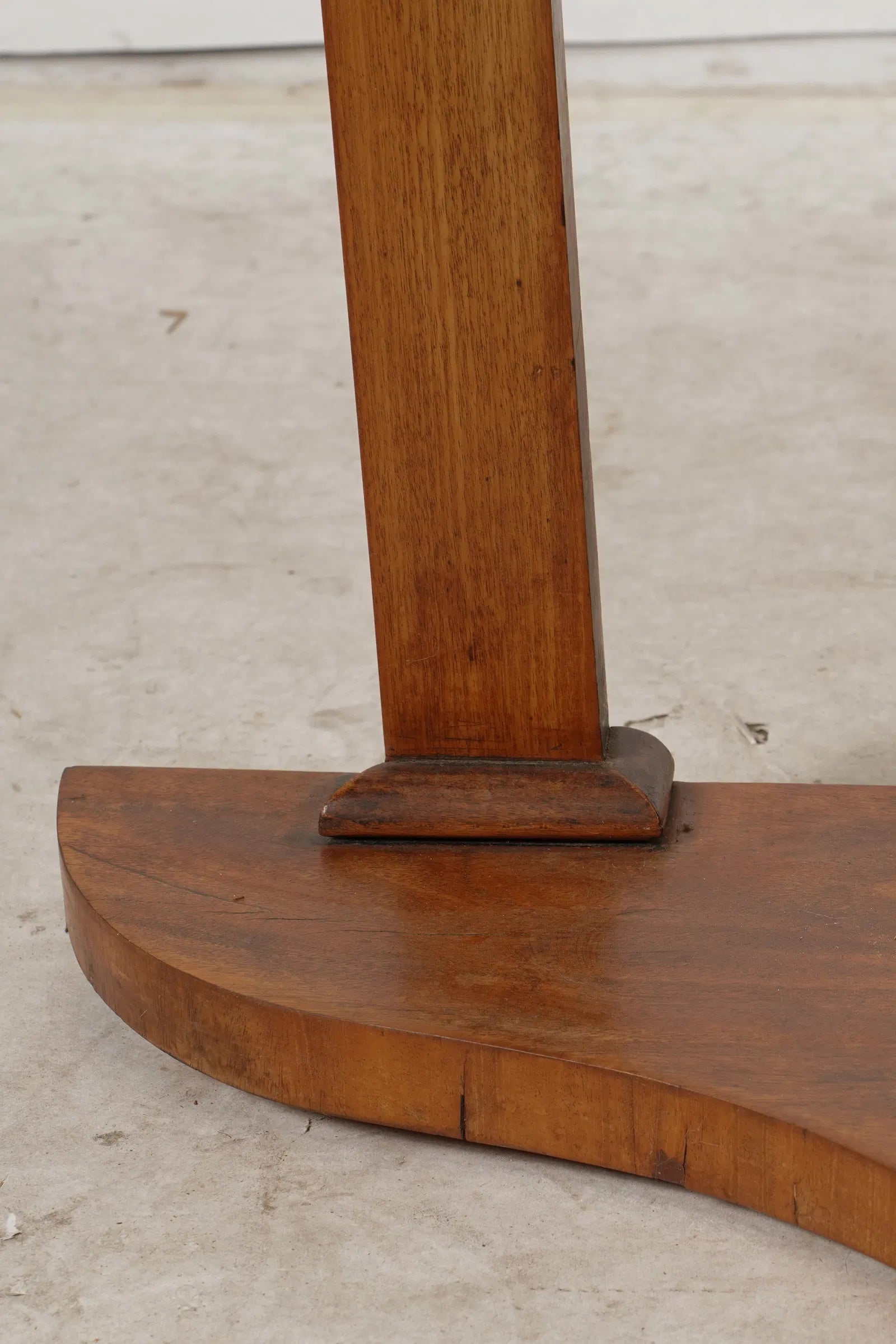 AF1-053: Antique Mid 19th Century Marble Top Mahogany Demi lune Console Table