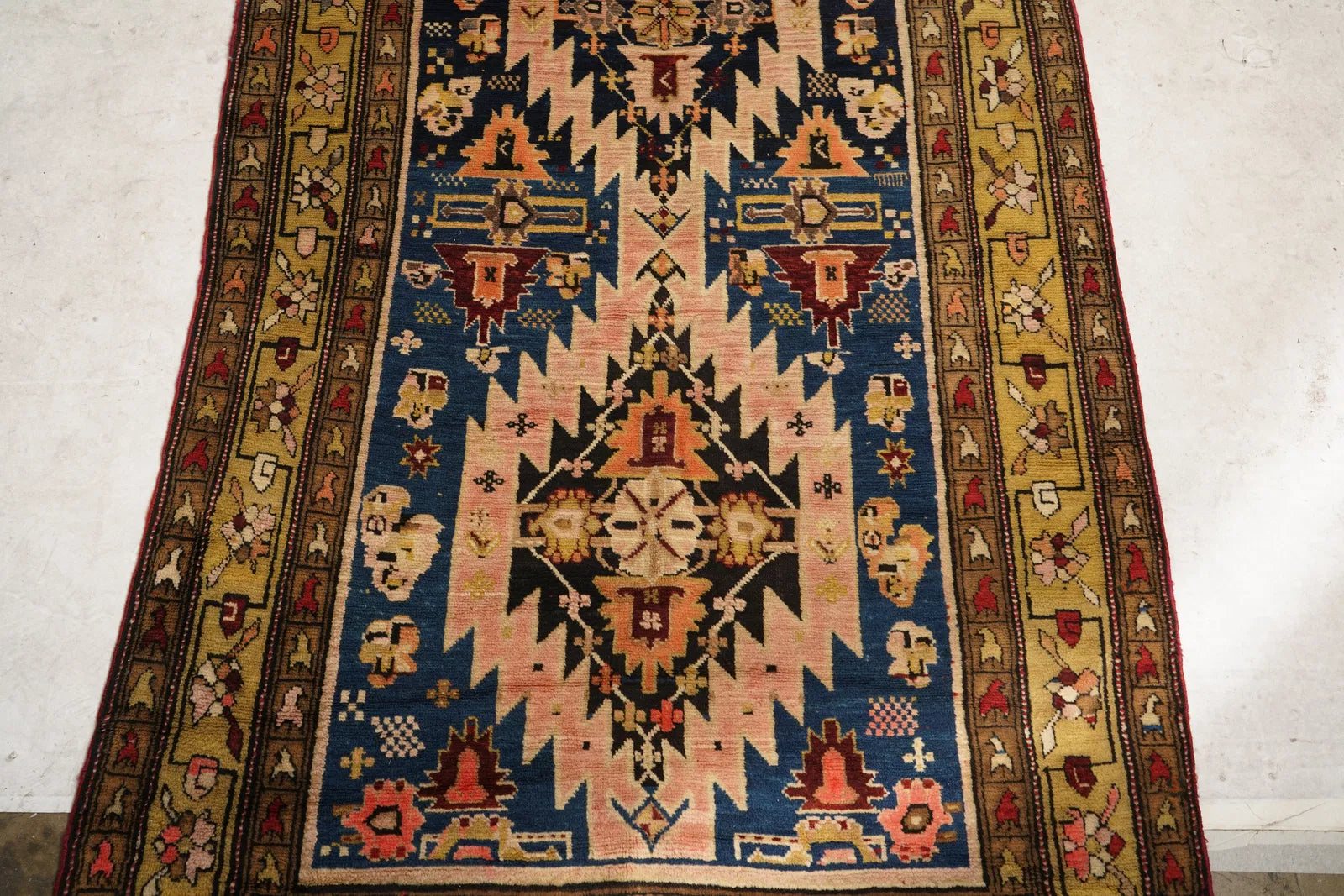 OR8-004: Antique Early 20th Century Kazak Caucasian Wool on Wool Runner Rug