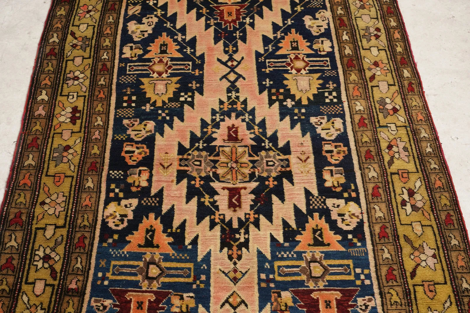 OR8-004: Antique Early 20th Century Kazak Caucasian Wool on Wool Runner Rug