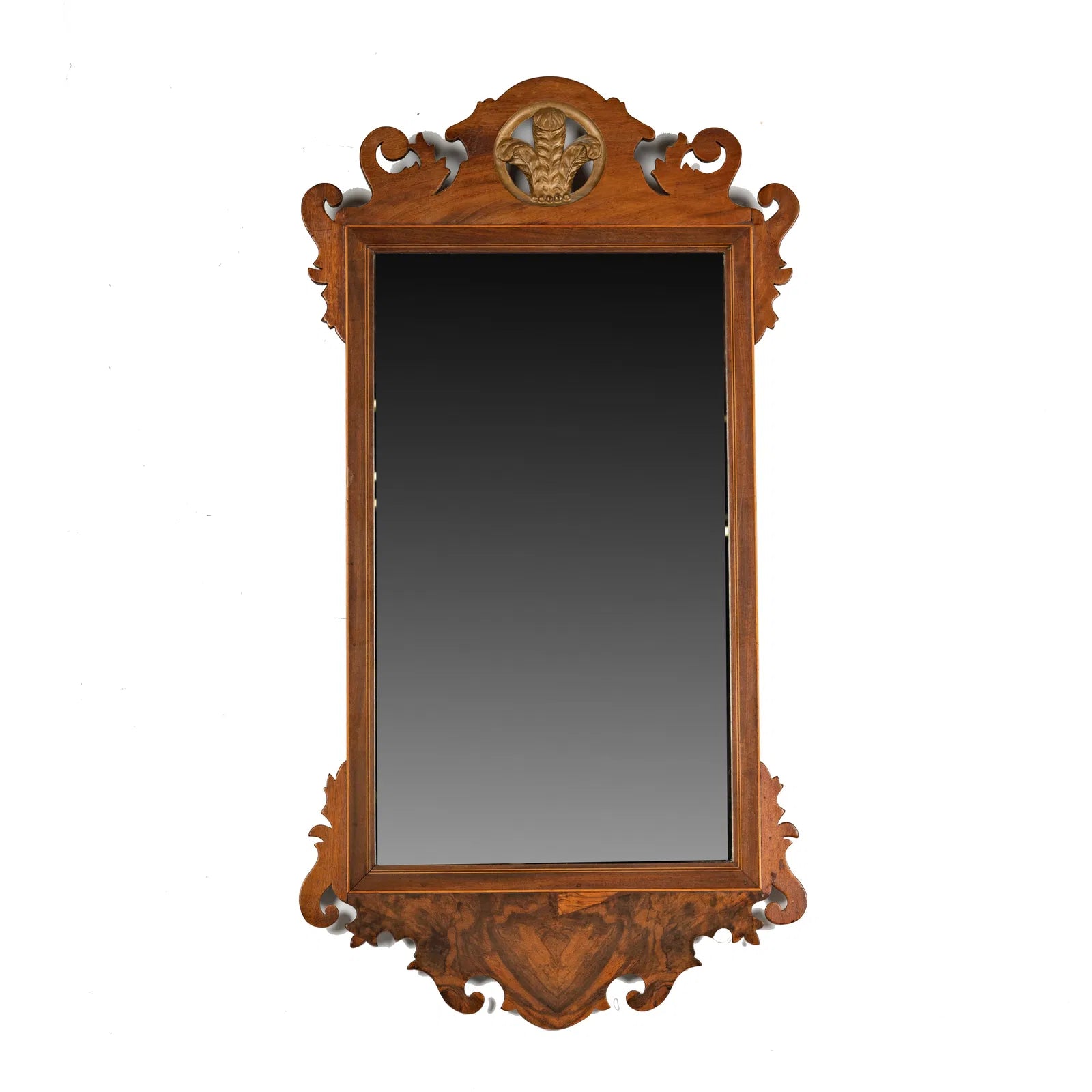 Antique Early 19th Century American Federal Chippendale Style Framed Mirror | Work of Man