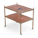 Simon Loscertales Bona Spanish Brass & Leather Modernist Two Tier Side Table | Work of Man