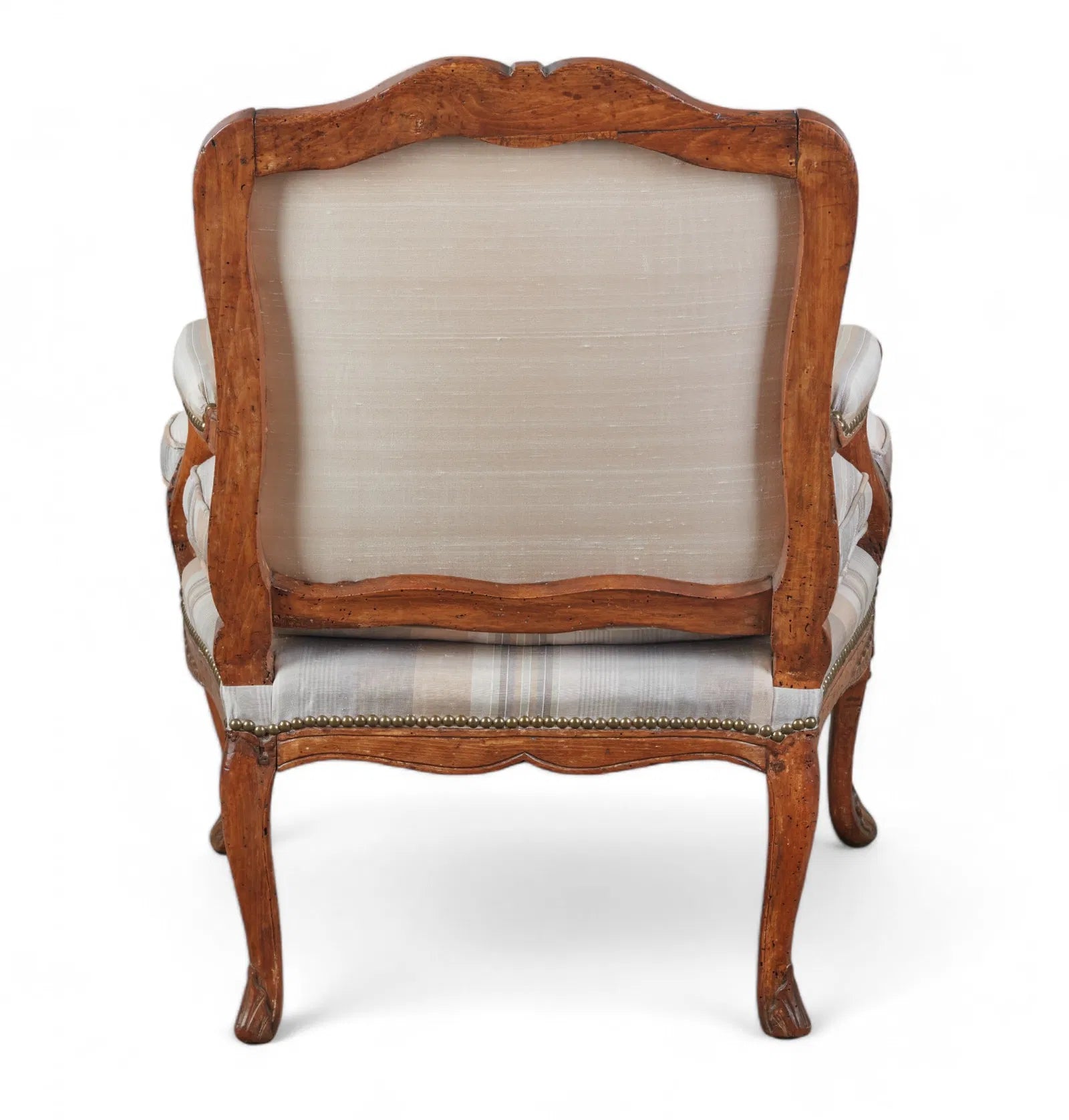 AF2-056: Antique Late 18th Century French Louis XV Carved Beechwood Fauteuil