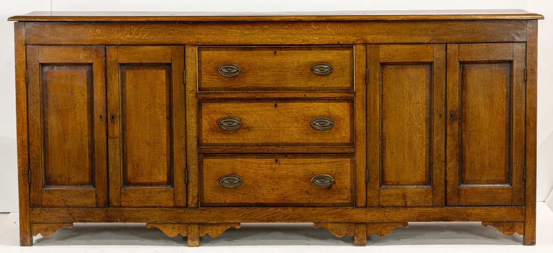 AF3-023: Antique Early 19th Century English George III Oak Dresser Base