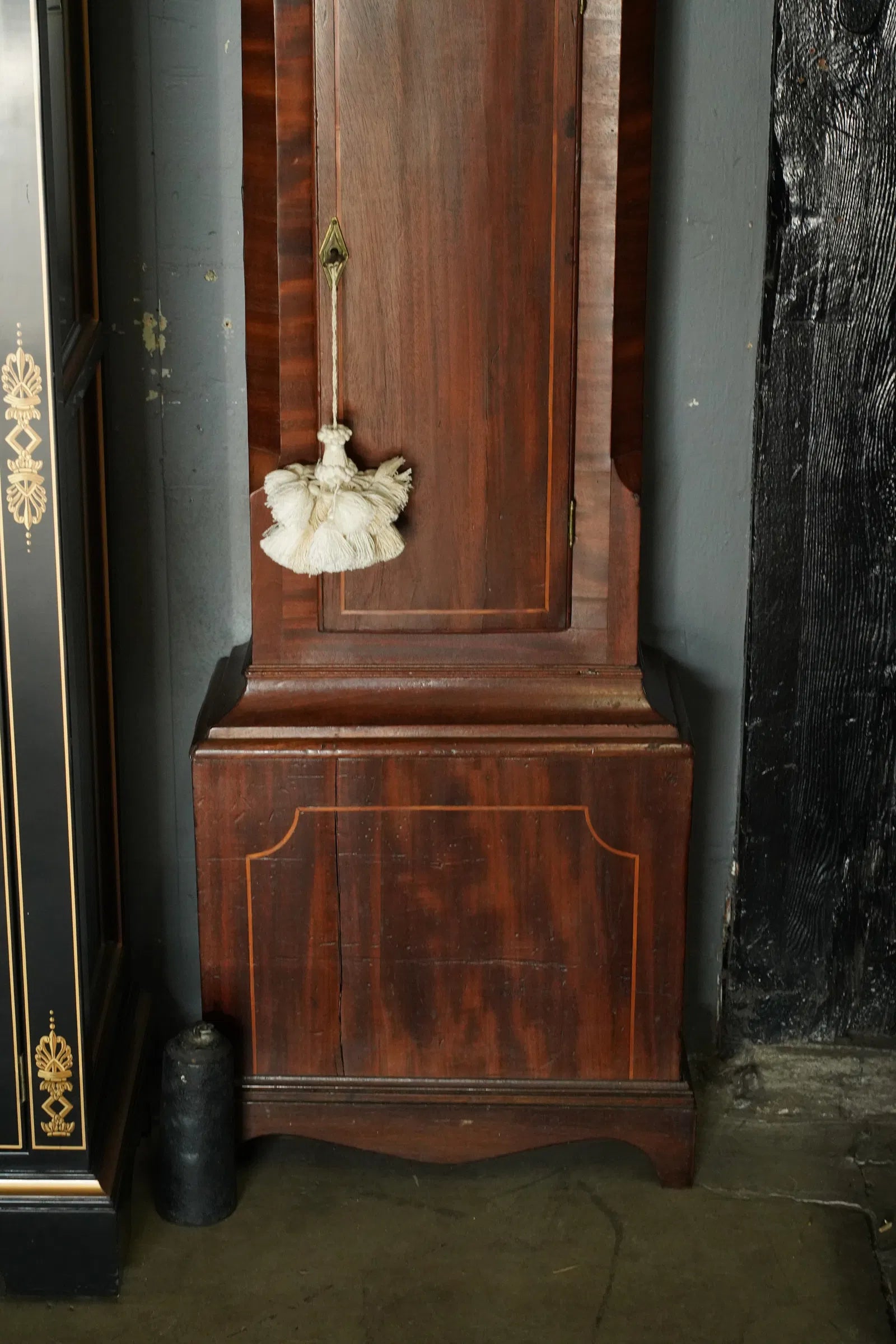 TK1-015: Antique Early 19th Century American Federal Mahogany Tall Case Clock