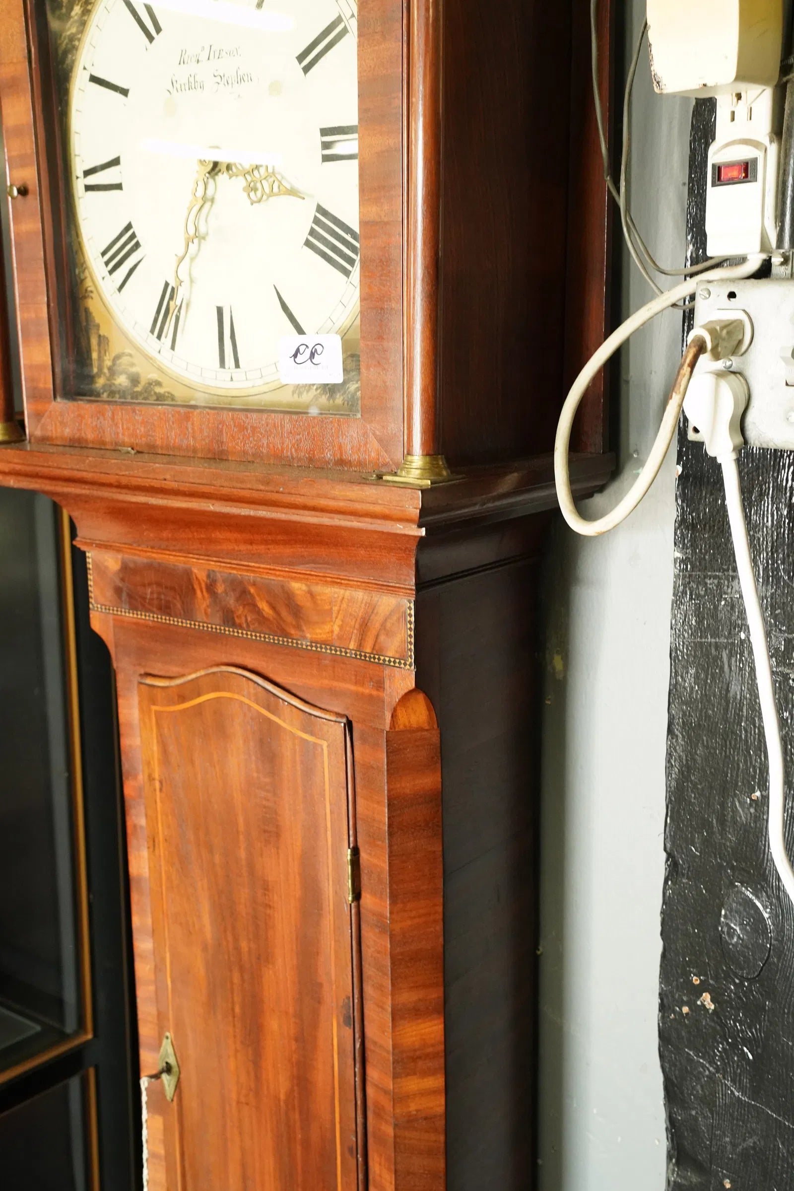 TK1-015: Antique Early 19th Century American Federal Mahogany Tall Case Clock