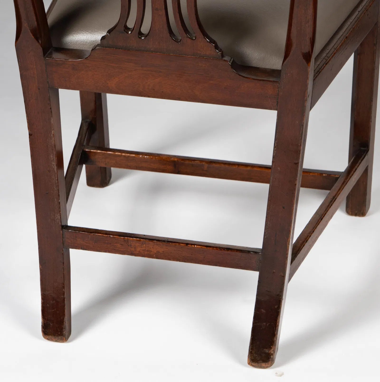 AF2-061:  Early 19th Century English Chippendale Style Mahogany Side Chairs Set of Four