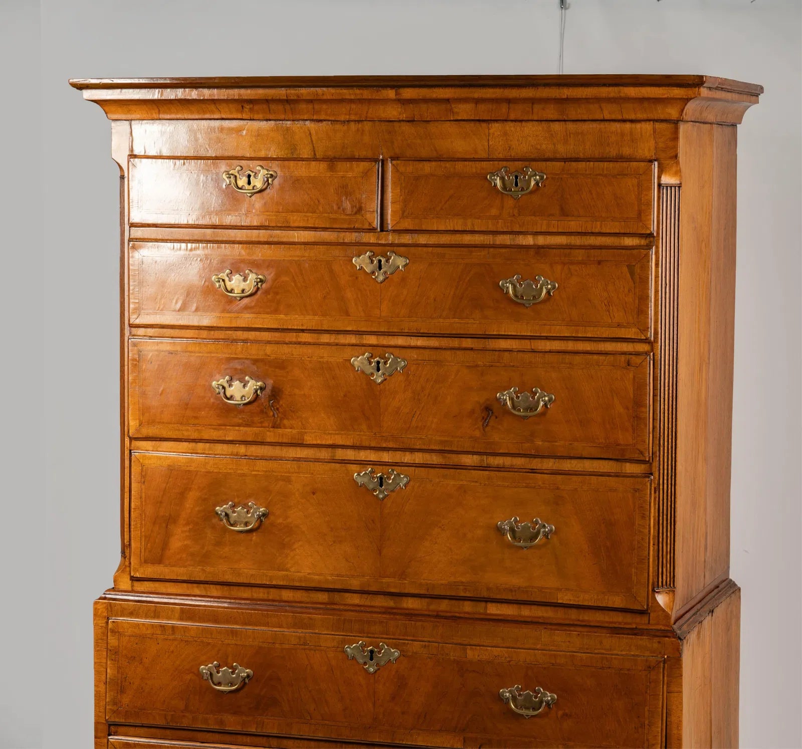 AF4-038: Antique Late 18th Century Georgian Walnut Chest on Chest