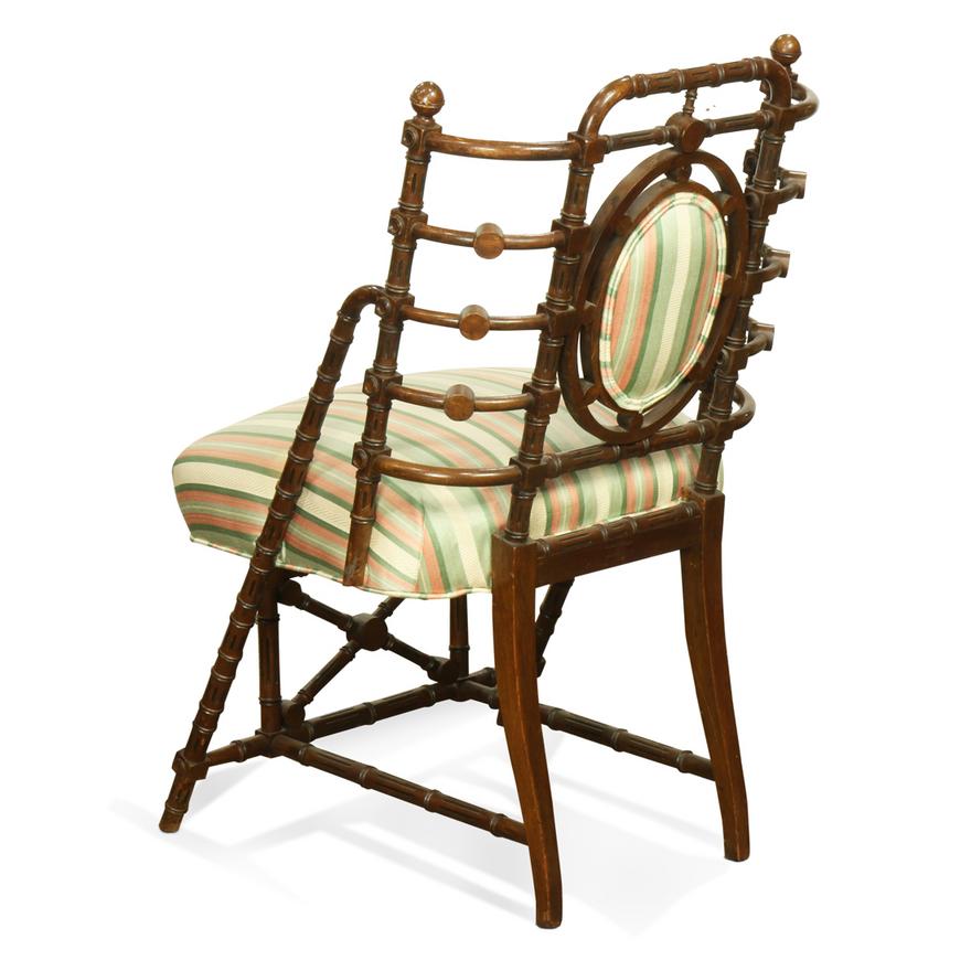 AF2-123: Antique American Victorian Carved Walnut Parlor Chair by George Hunzinger Circa 1869