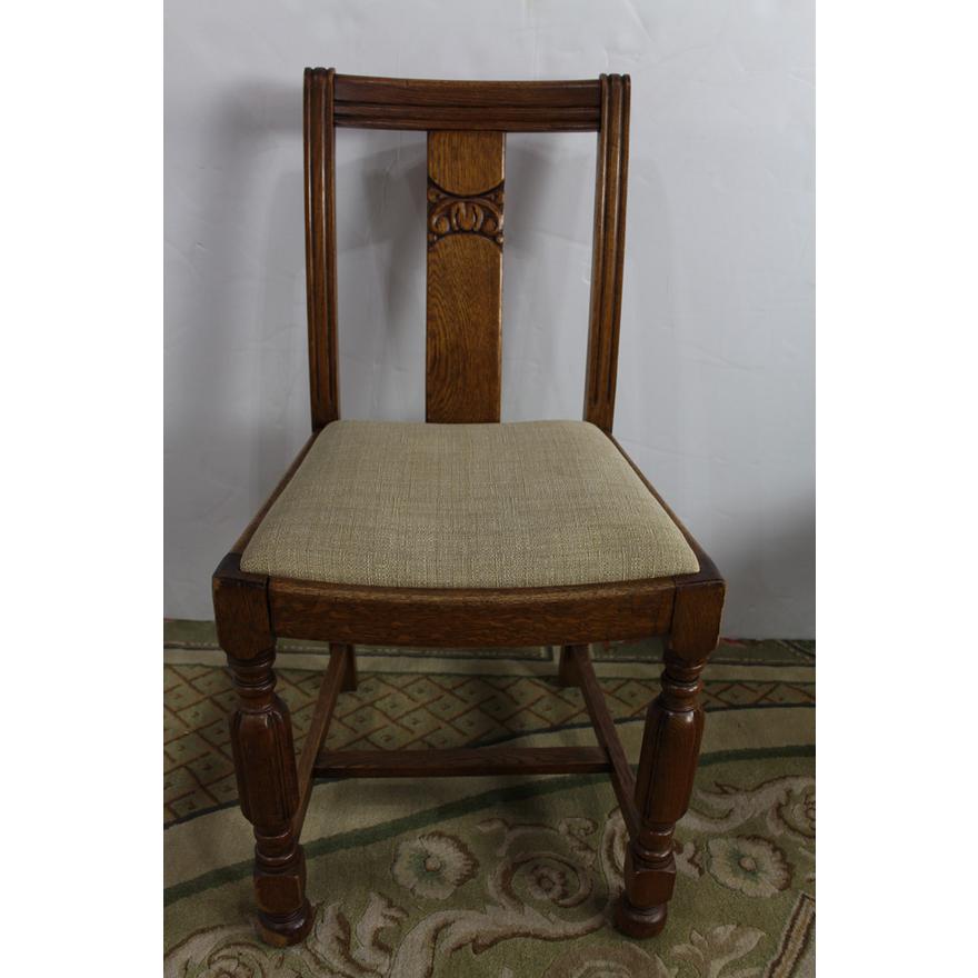 AF2-167: ANTIQUE SET OF 4 EARLY 20TH CENTURY ENGLISH OAK DINING CHAIRS