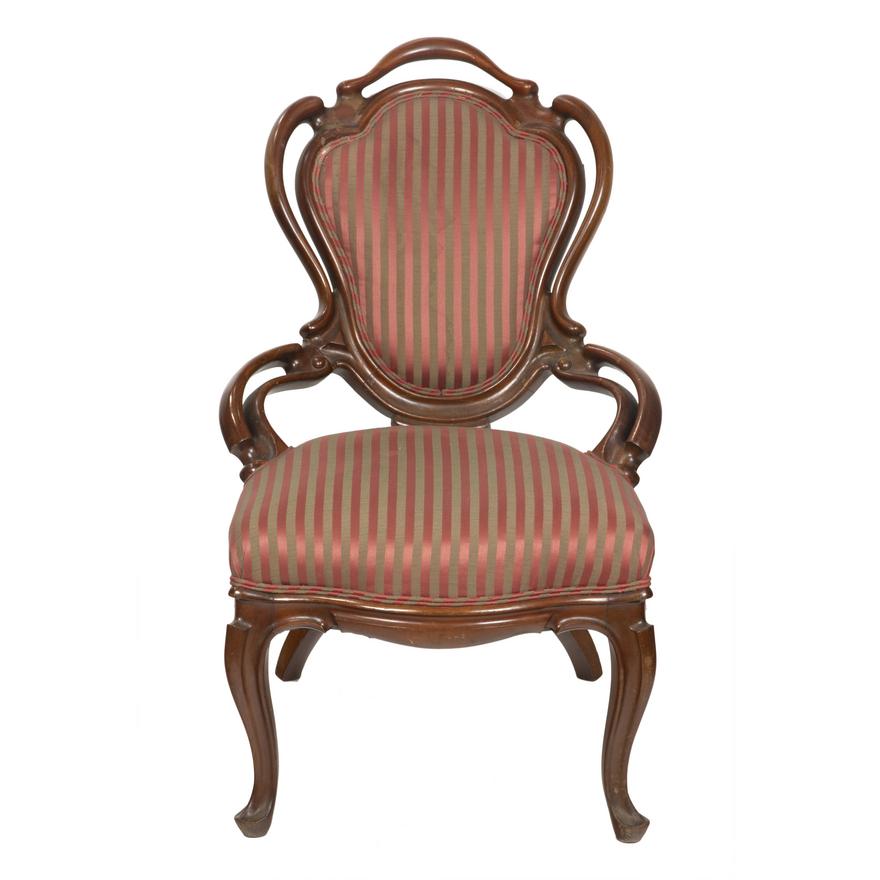 AF2-252: ANTIQUE MID 19TH CENTURY AMERICAN VICTORIAN ROCOCO REVIVAL WALNUT SIDE CHAIR