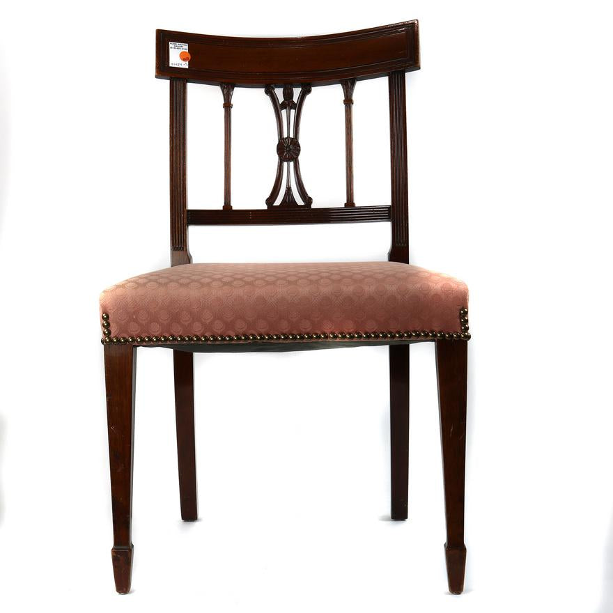 AF2-210: ANTIQUE SET OF 4 EARLY 20TH CENTURY AMERICAN FEDERAL STYLE MAHOGANY DINING CHAIRS