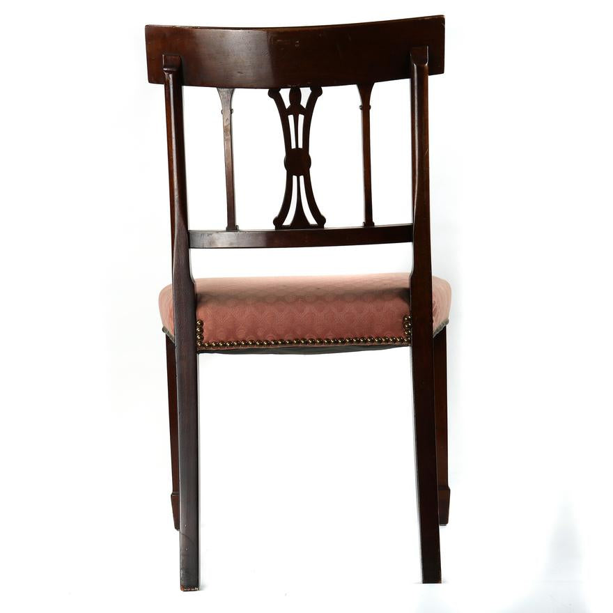 AF2-210: ANTIQUE SET OF 4 EARLY 20TH CENTURY AMERICAN FEDERAL STYLE MAHOGANY DINING CHAIRS