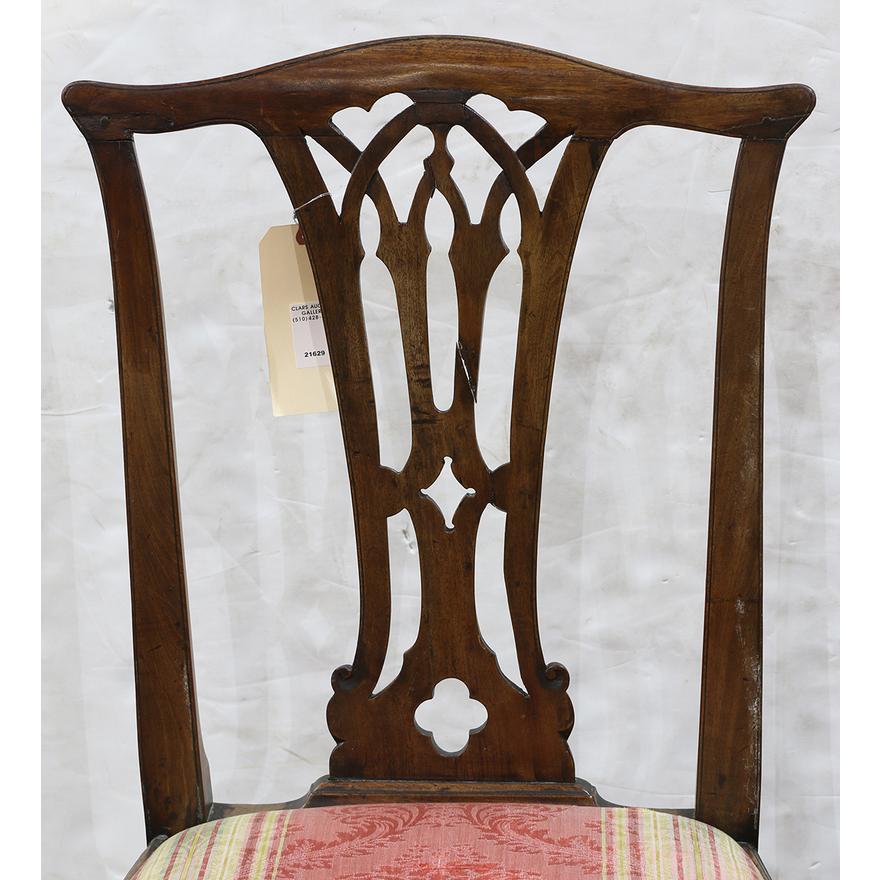 AF2-114: ANTIQUE ASSEMBLED SET OF 5 LATE 19TH CENTURY CHIPPENDALE STYLE MAHOGANY SIDE CHAIRS